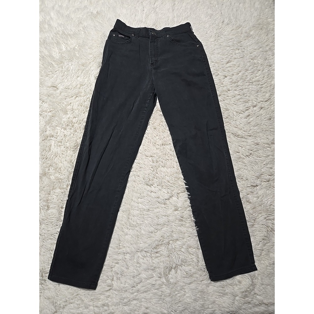 Denim Riders Jeans Womens 8M Black Stretch Med Wash Stretch Lycra Union Made USA